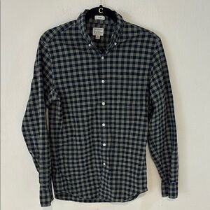 J. Crew Tan and Green Casual Button Down Shirt